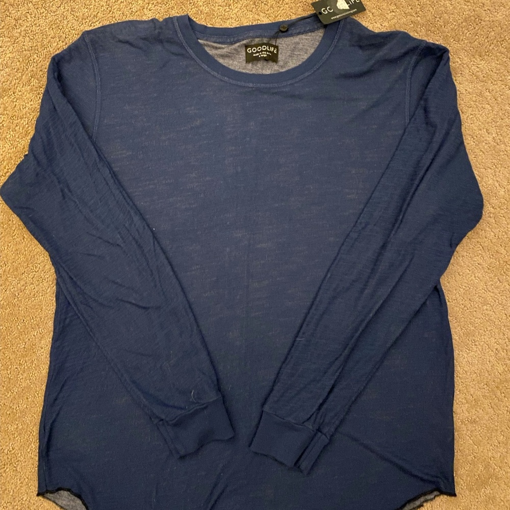 Good Life Navy Long Sleeve Double Tee
